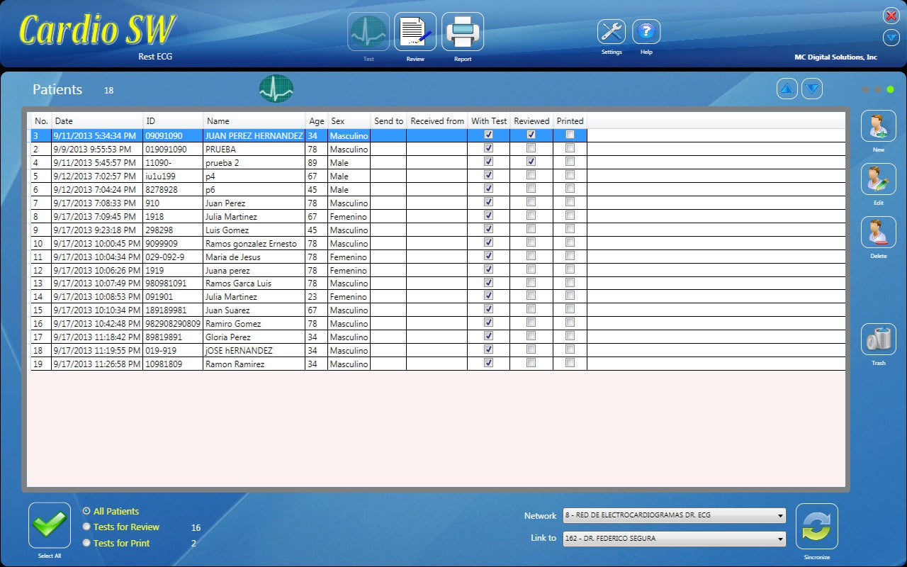 CardioSW - Rest ECG, Interpretation Software - Medical equipment / Equipo medico - Mediventa USA
