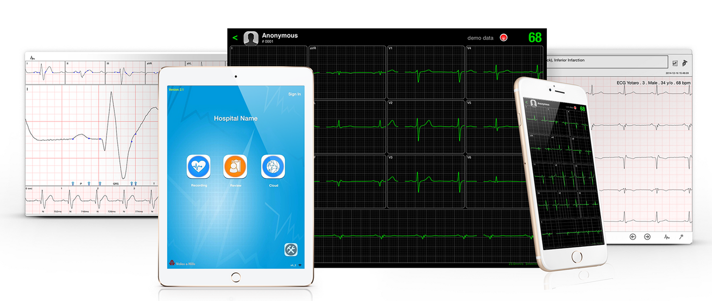 iCV200BLE Electrocardiograph for Ipad, Electrocardiograph - Medical equipment / Equipo medico - Mediventa USA